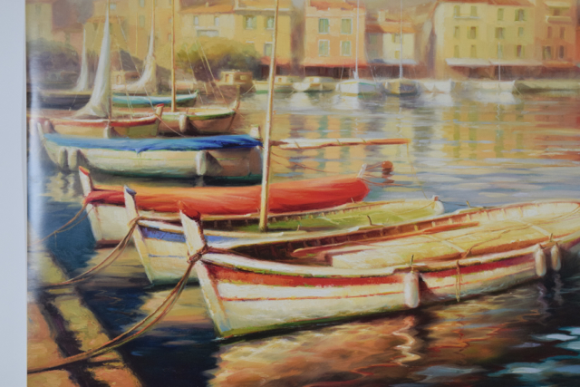 Offset Lithograph of "Harbor Morning" after Roberto Lombardi
