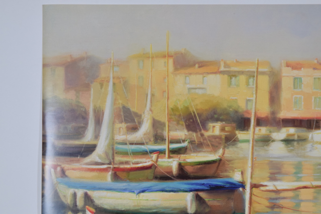 Offset Lithograph of "Harbor Morning" after Roberto Lombardi