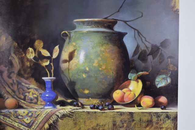 Offset Lithograph of "Olive Jar and Apricots" After Jeff Legg
