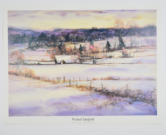 Offset Lithograph of "Winter Retreat" by Michael Schofield