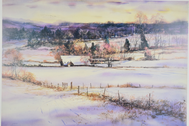 Offset Lithograph of "Winter Retreat" by Michael Schofield