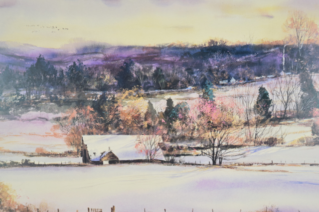 Offset Lithograph of "Winter Retreat" by Michael Schofield