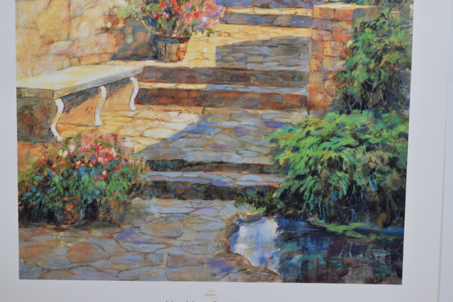 Offset Lithograph of "Many Voices Once Heard" by Don Munz of a Sunlight Garden Scene