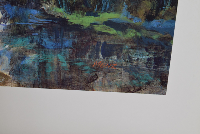 Offset Lithograph of "Many Voices Once Heard" by Don Munz of a Sunlight Garden Scene