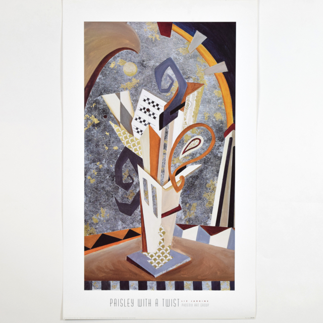 Abstract Offset Lithograph of "Paisley with a Twist" by Liz Jardine