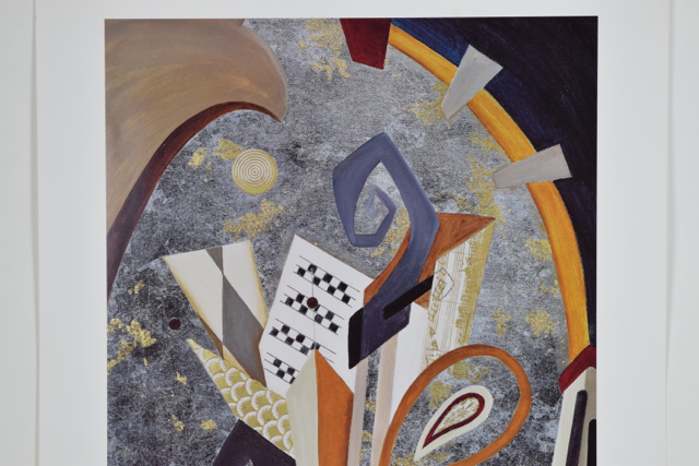 Abstract Offset Lithograph of "Paisley with a Twist" by Liz Jardine