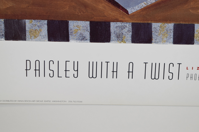 Abstract Offset Lithograph of "Paisley with a Twist" by Liz Jardine
