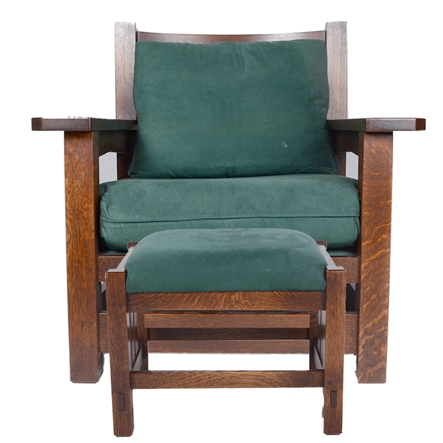 Crafstman Style "Eastwood" Chair and Ottoman from Stickley