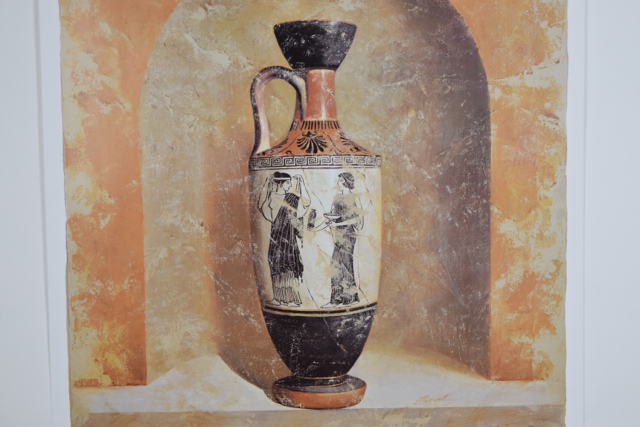 Offset Lithograph of a Still Life Featuring a Classical Ewer