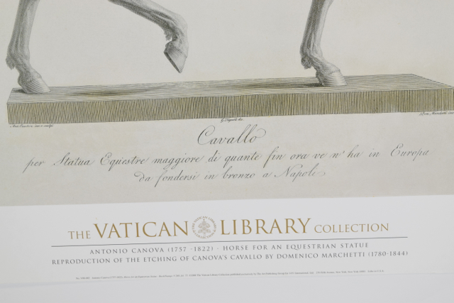 Offset Lithograph of the Etching by Domenico Marchetti of "Cavallo" by Antonio Canova