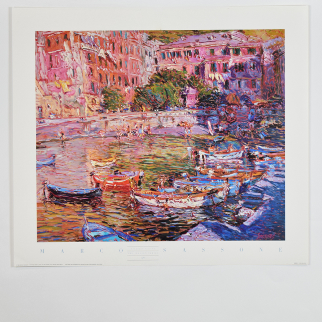 Offset Lithograph of "Vernazza Rosa II" by Marco Sassone