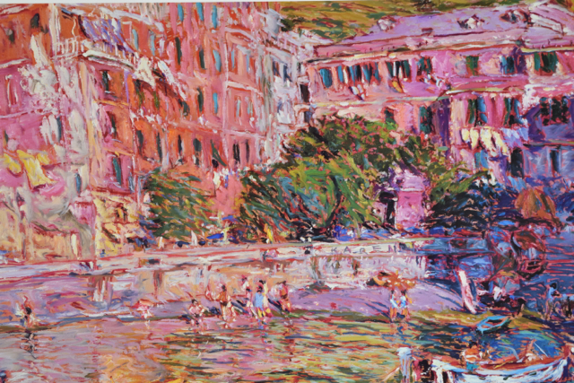 Offset Lithograph of "Vernazza Rosa II" by Marco Sassone