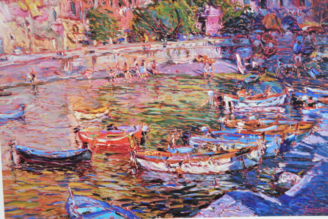 Offset Lithograph of "Vernazza Rosa II" by Marco Sassone