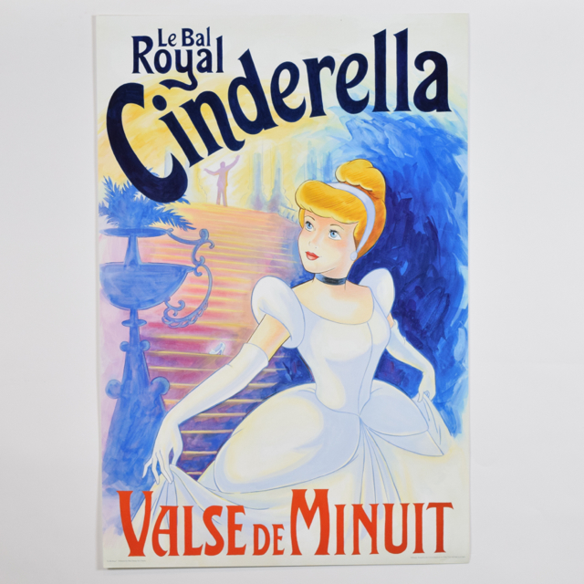 Offset Lithograph of "Le Bal Royal", a Scene in French From Walt Disney's Cinderella