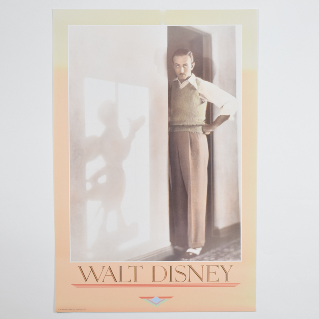 Offset Lithograph of Walt Disney and Mickey Mouse