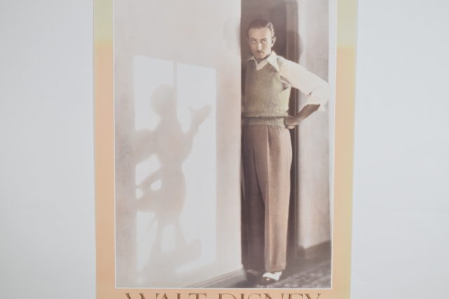 Offset Lithograph of Walt Disney and Mickey Mouse