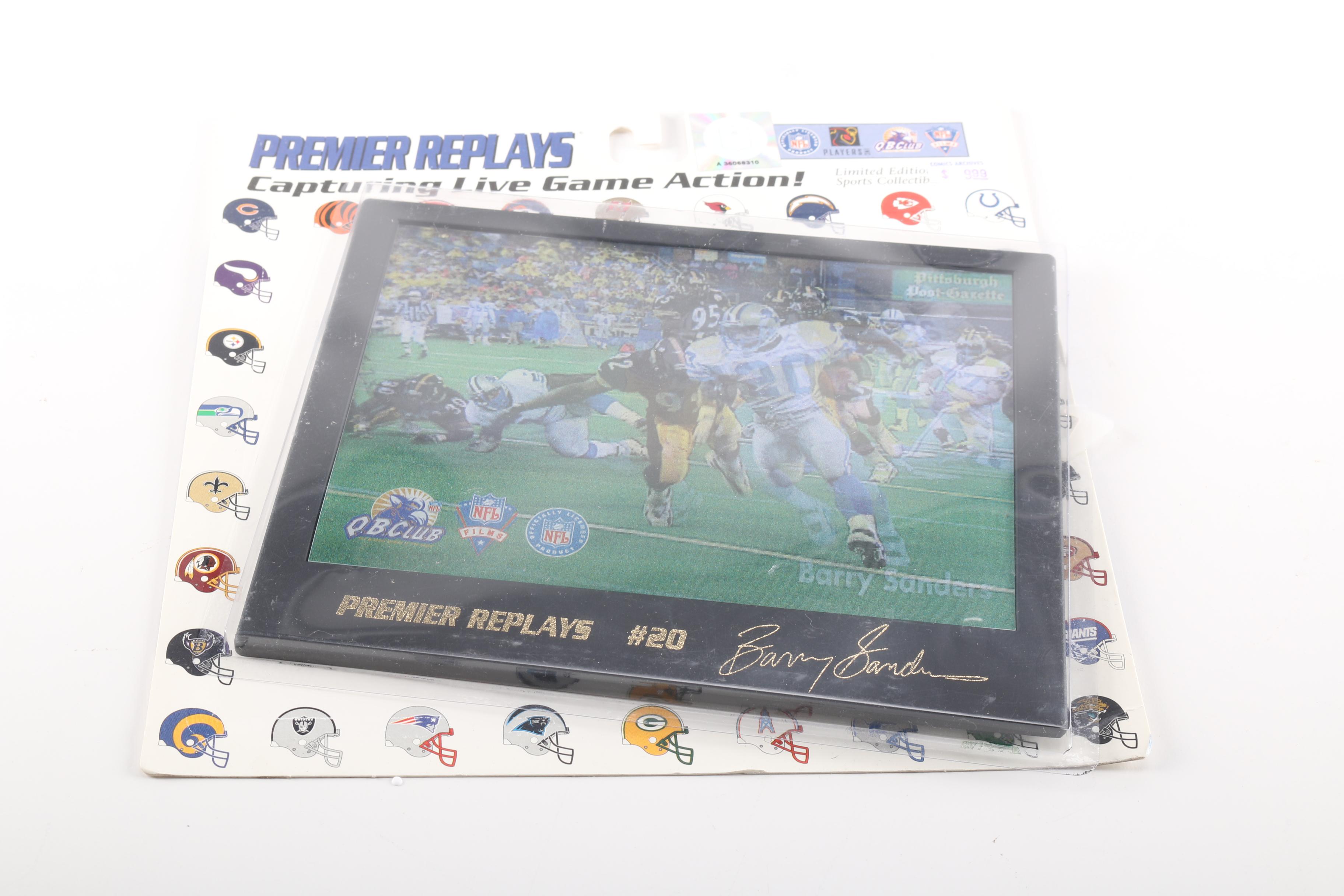 Assorted Barry Sanders Football Memorabilia