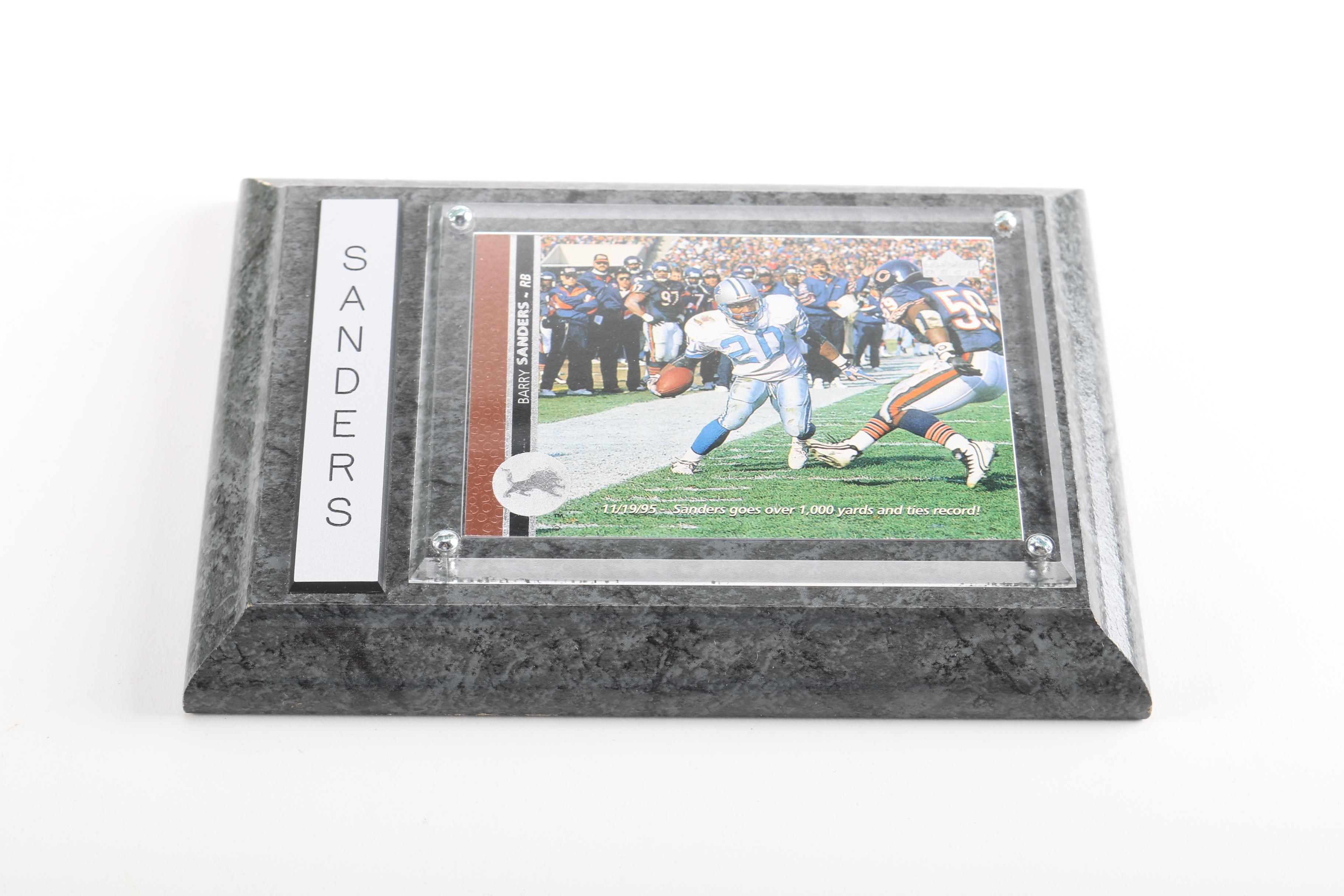 Assorted Barry Sanders Football Memorabilia