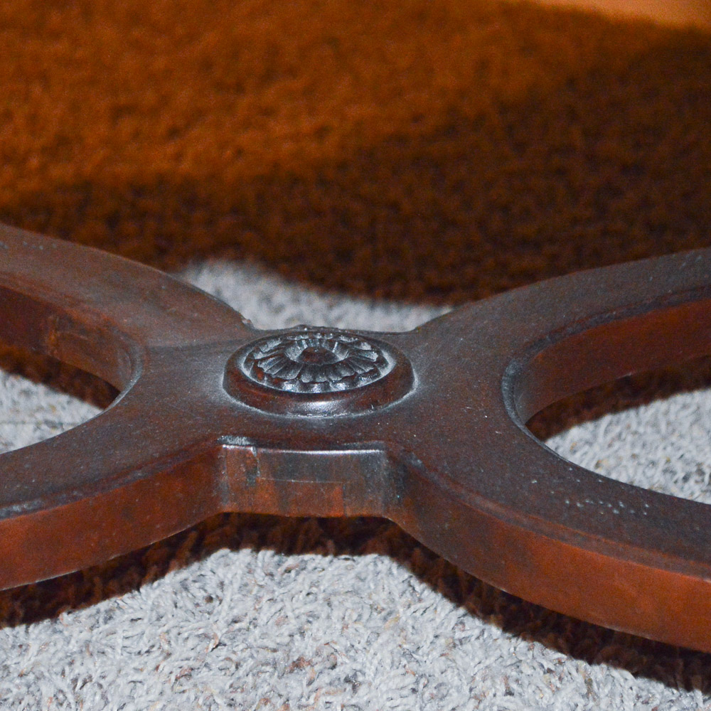 Vintage Queen Anne Style Upholstered Fauteuil