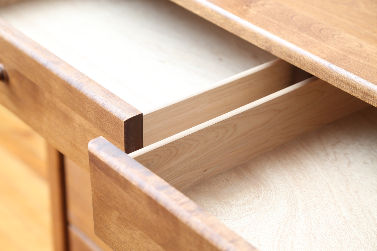 Arts and Crafts Style Oak Dresser With Tri-Fold Mirror