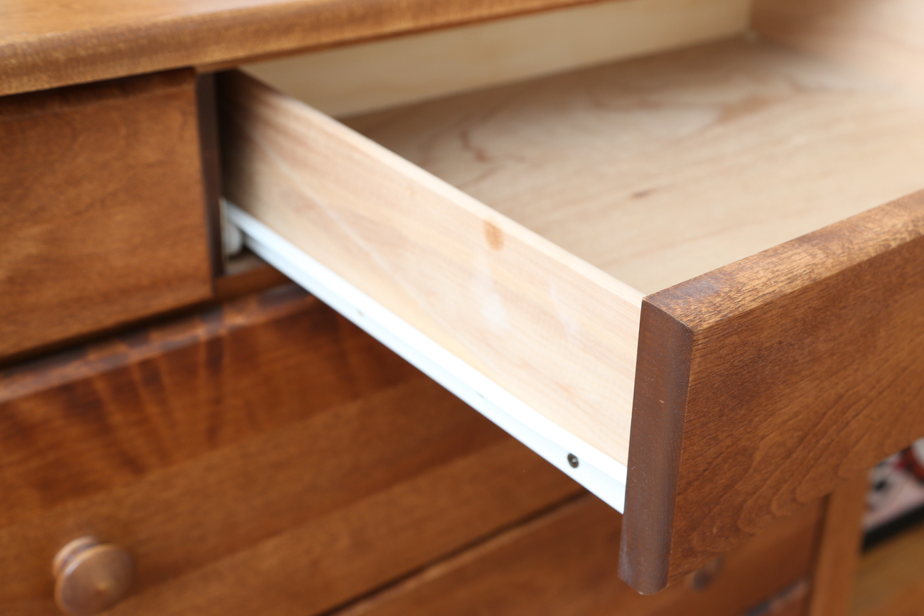 Arts and Crafts Style Oak Dresser With Tri-Fold Mirror