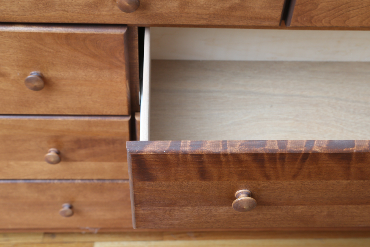Arts and Crafts Style Oak Dresser With Tri-Fold Mirror