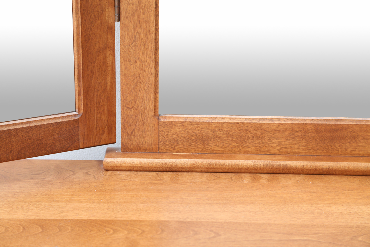 Arts and Crafts Style Oak Dresser With Tri-Fold Mirror