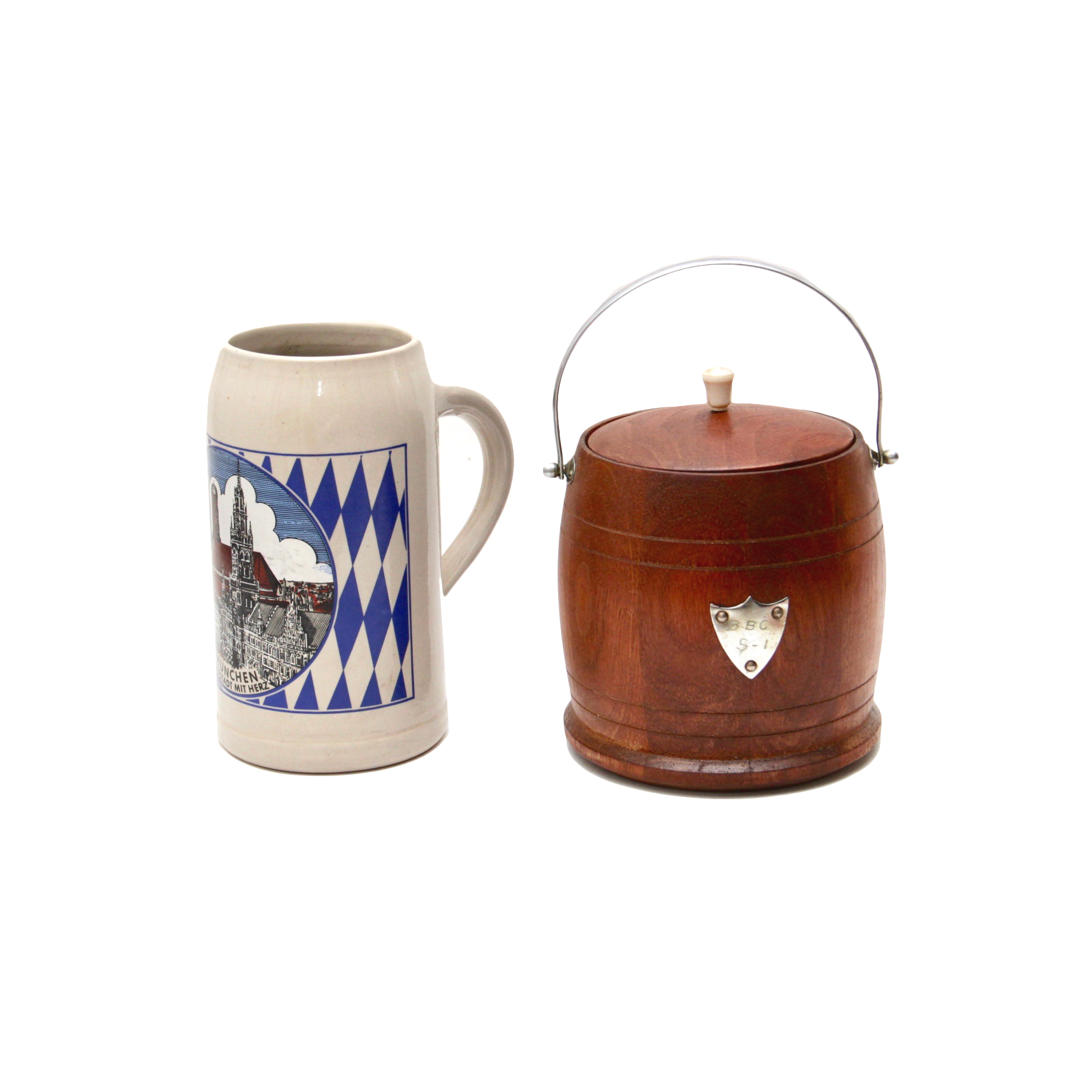 Munchen Beer Stein and English Biscuit Barrel
