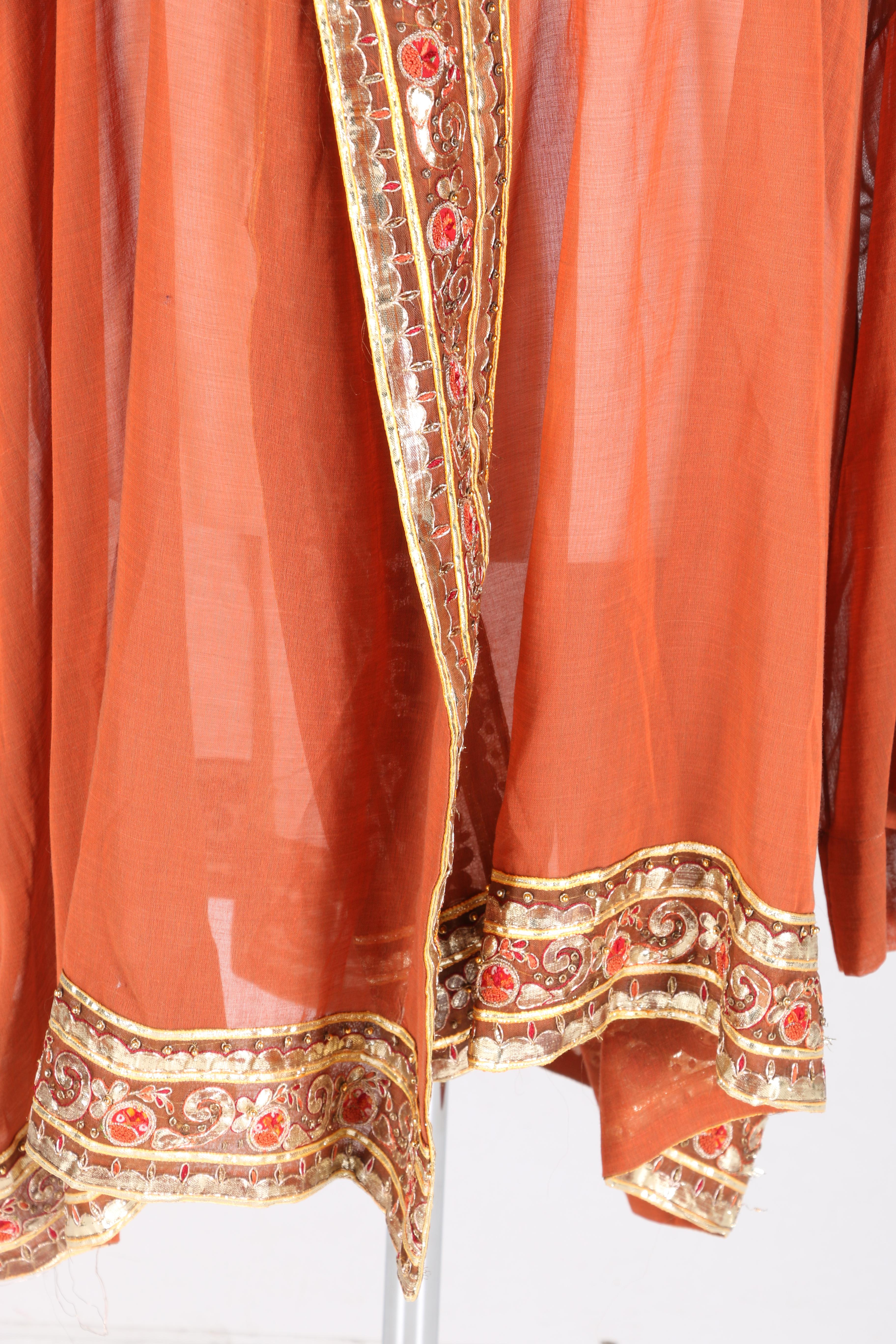 Gold Tone Trim Shirt With Pants by Romeo Gigli