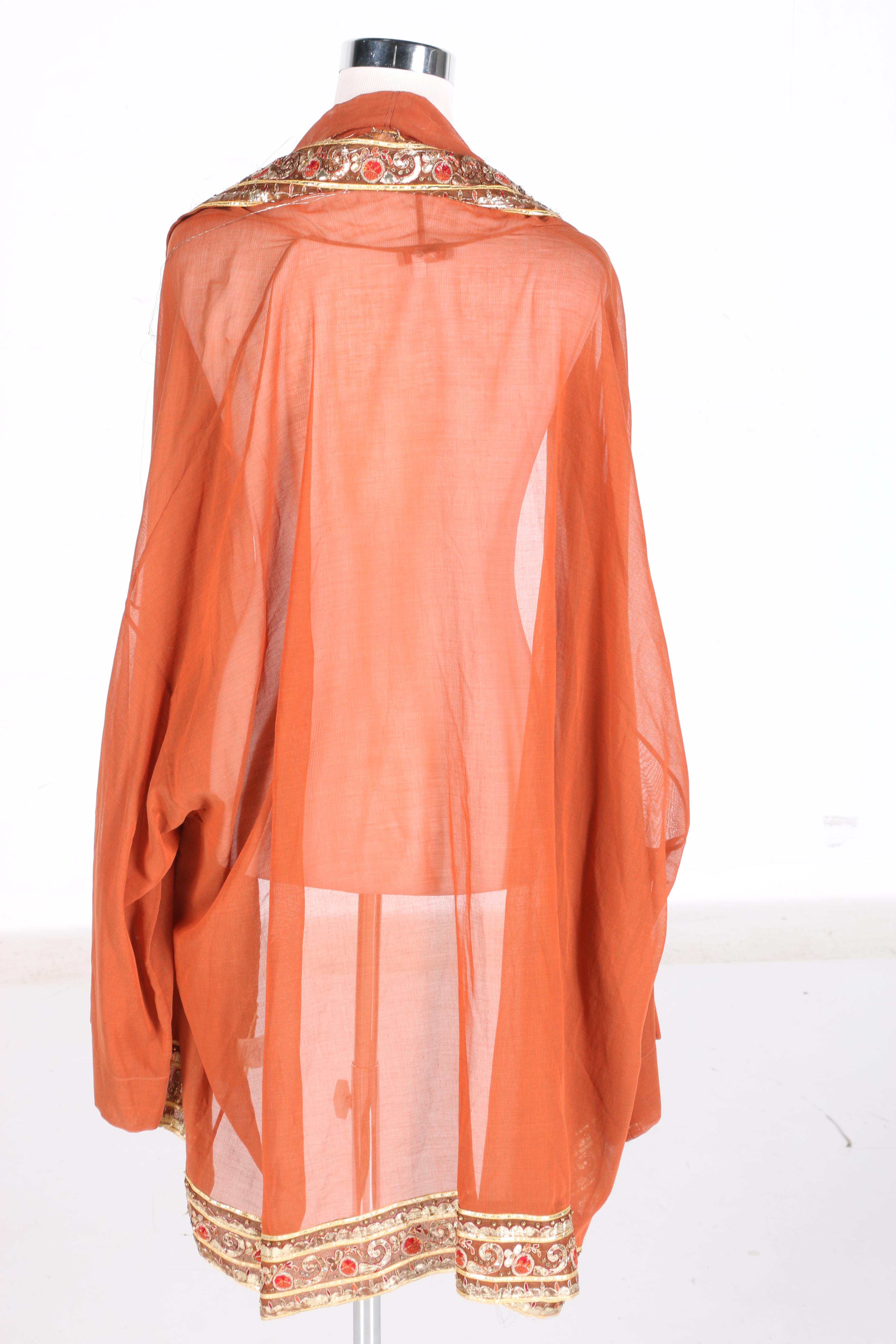 Gold Tone Trim Shirt With Pants by Romeo Gigli