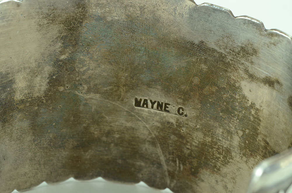 Native American Zuni Wayne Calavaza Sterling Silver Turquoise Cuff Bracelet