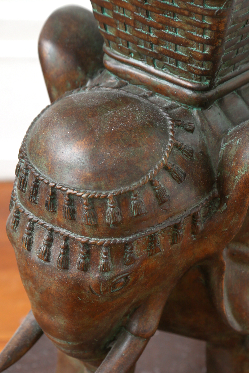 Elephant Side Table With Glass Top