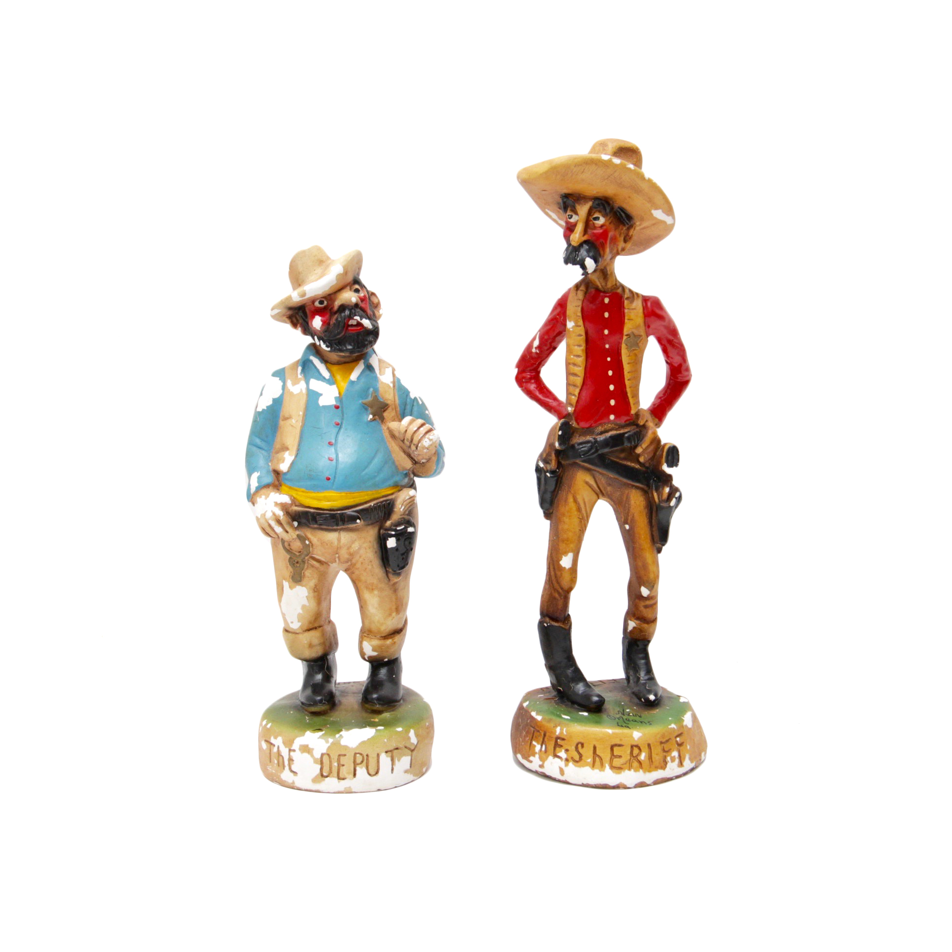 Pair of Vintage E. Borman Chalkware Sculptures