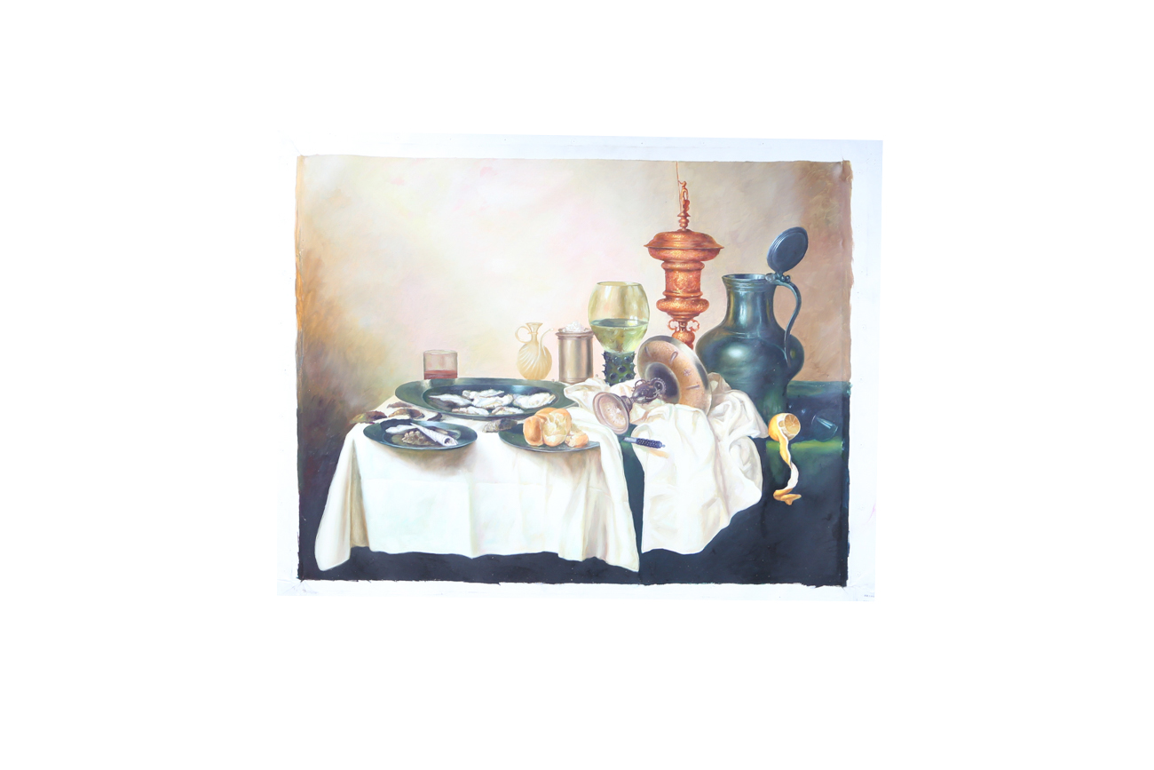 Oil On Canvas Featuring A Still Life