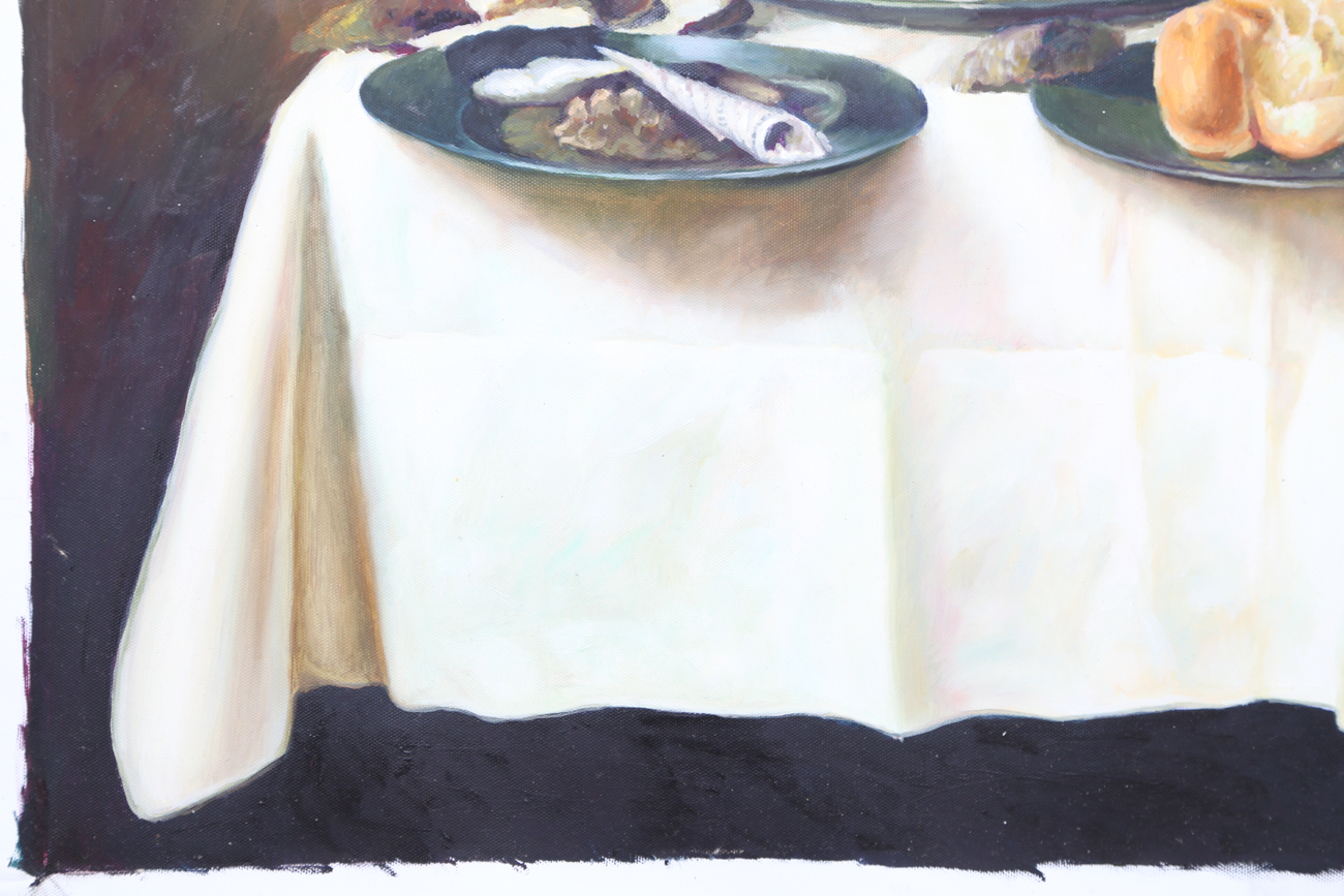 Oil On Canvas Featuring A Still Life