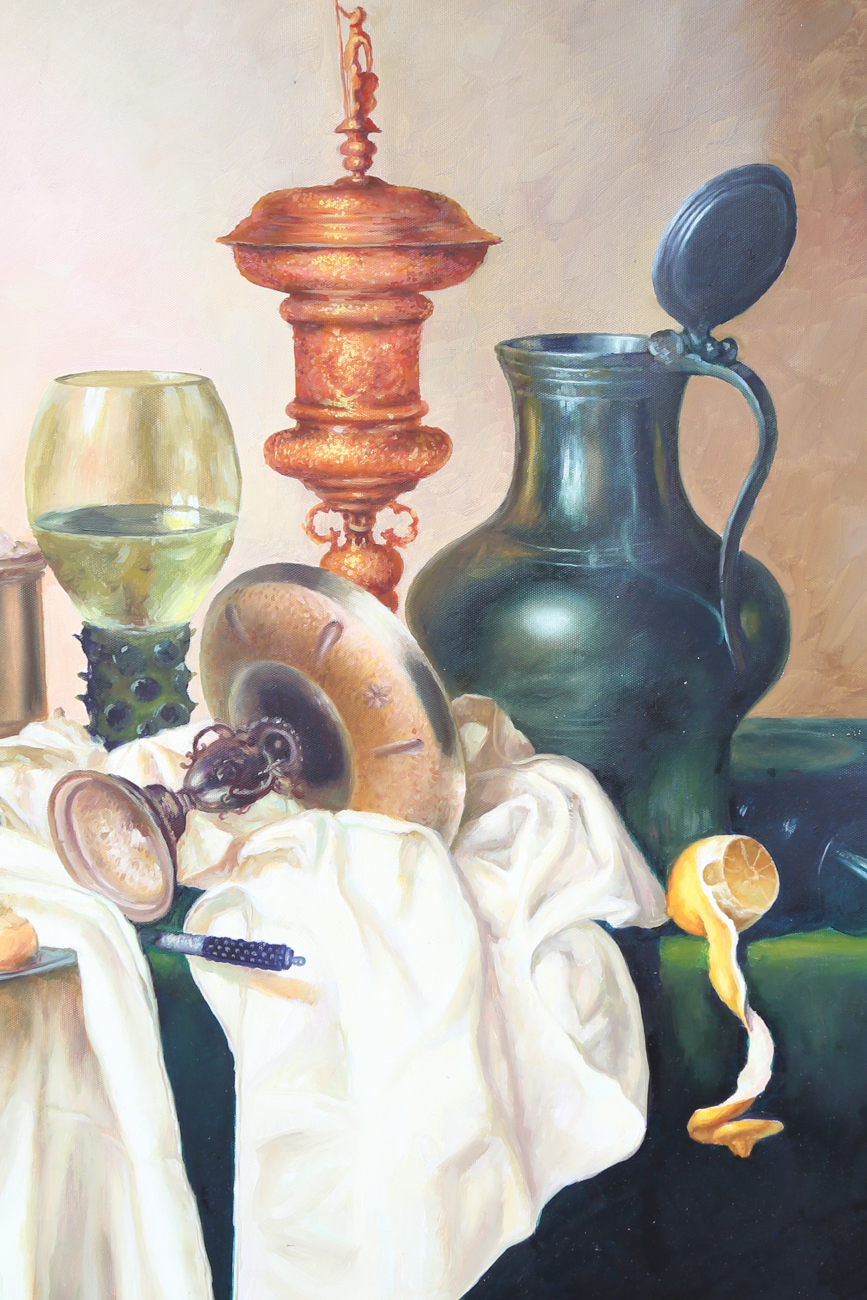 Oil On Canvas Featuring A Still Life