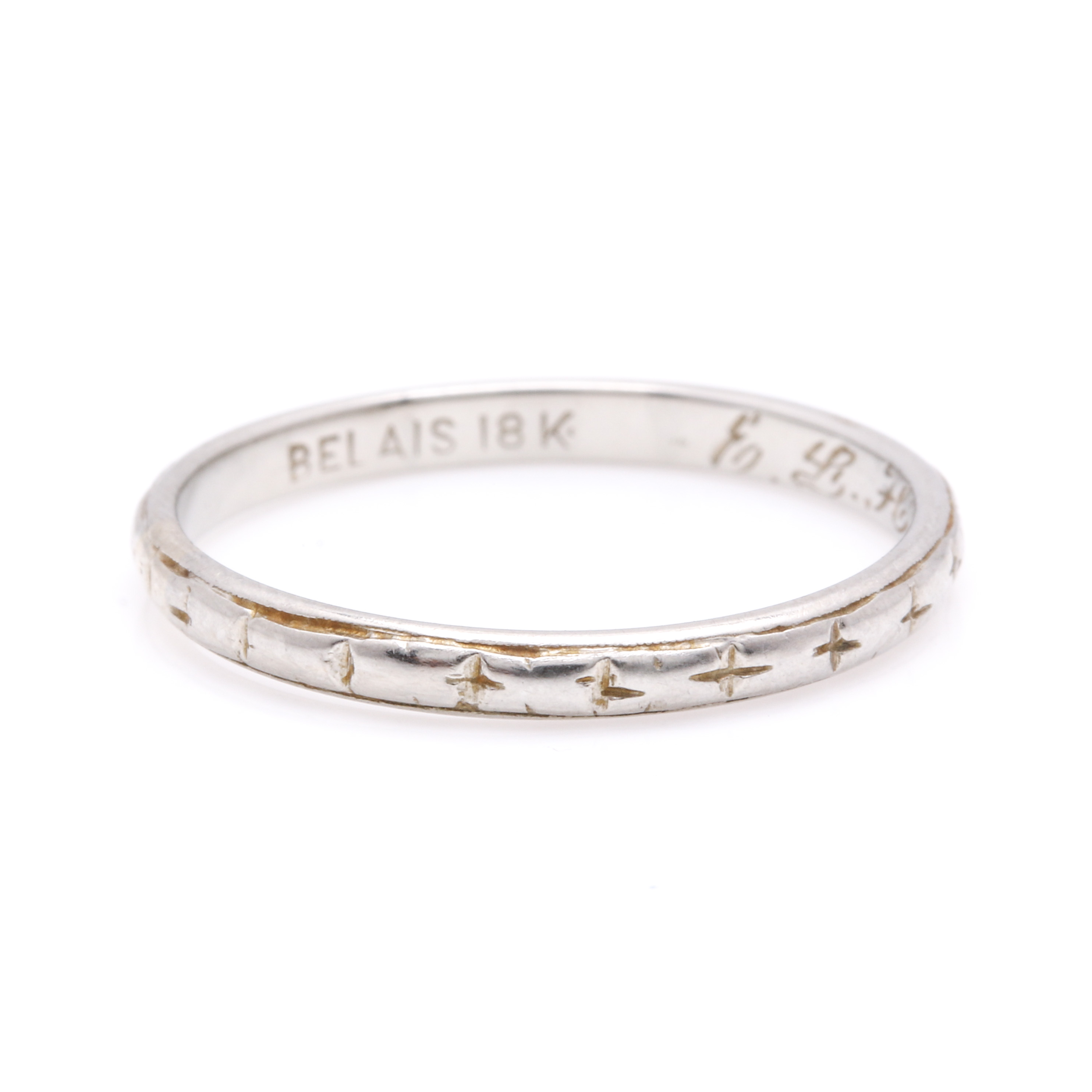 18K White Gold Cruciform Band