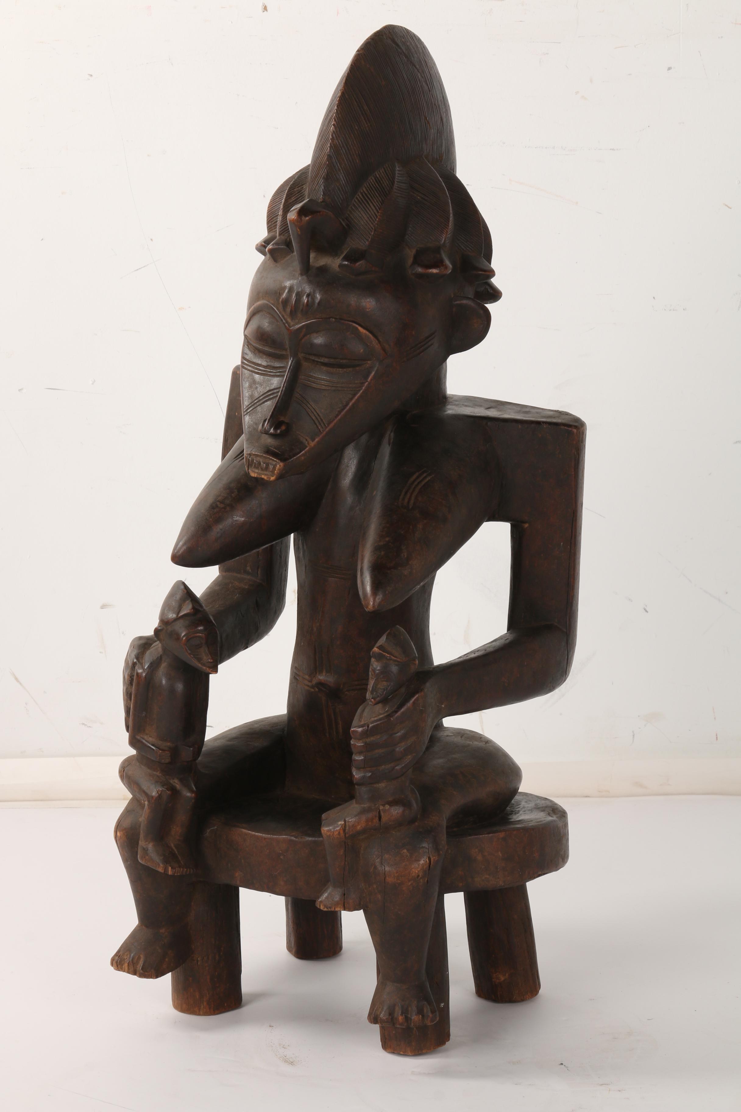 Wooden Yoruba Maternity Figure