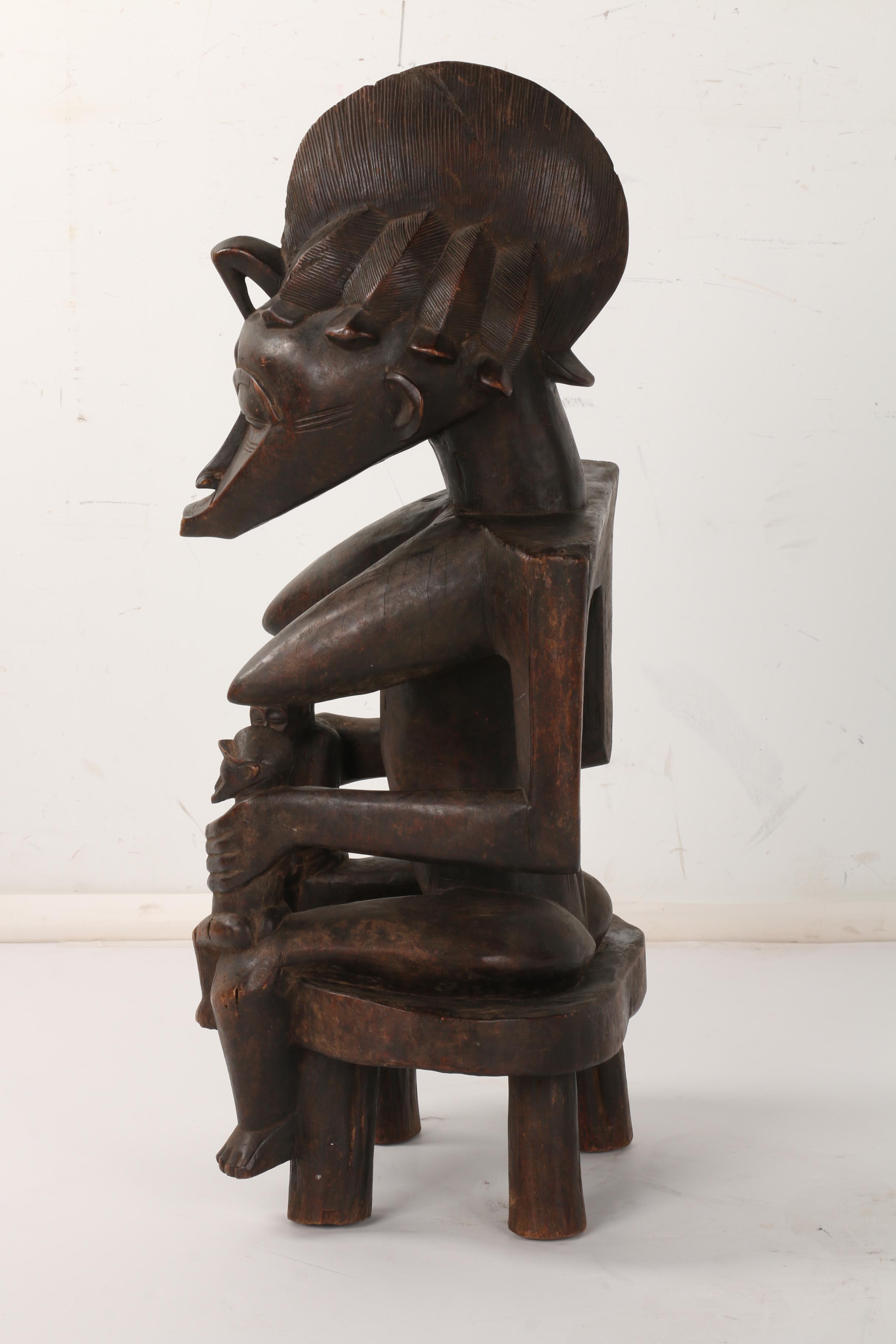 Wooden Yoruba Maternity Figure