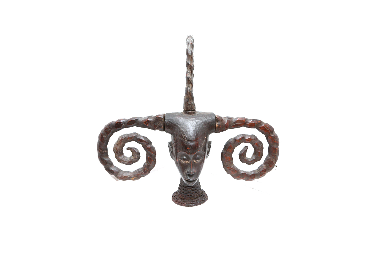 Hand Carved Wooden Female Bust