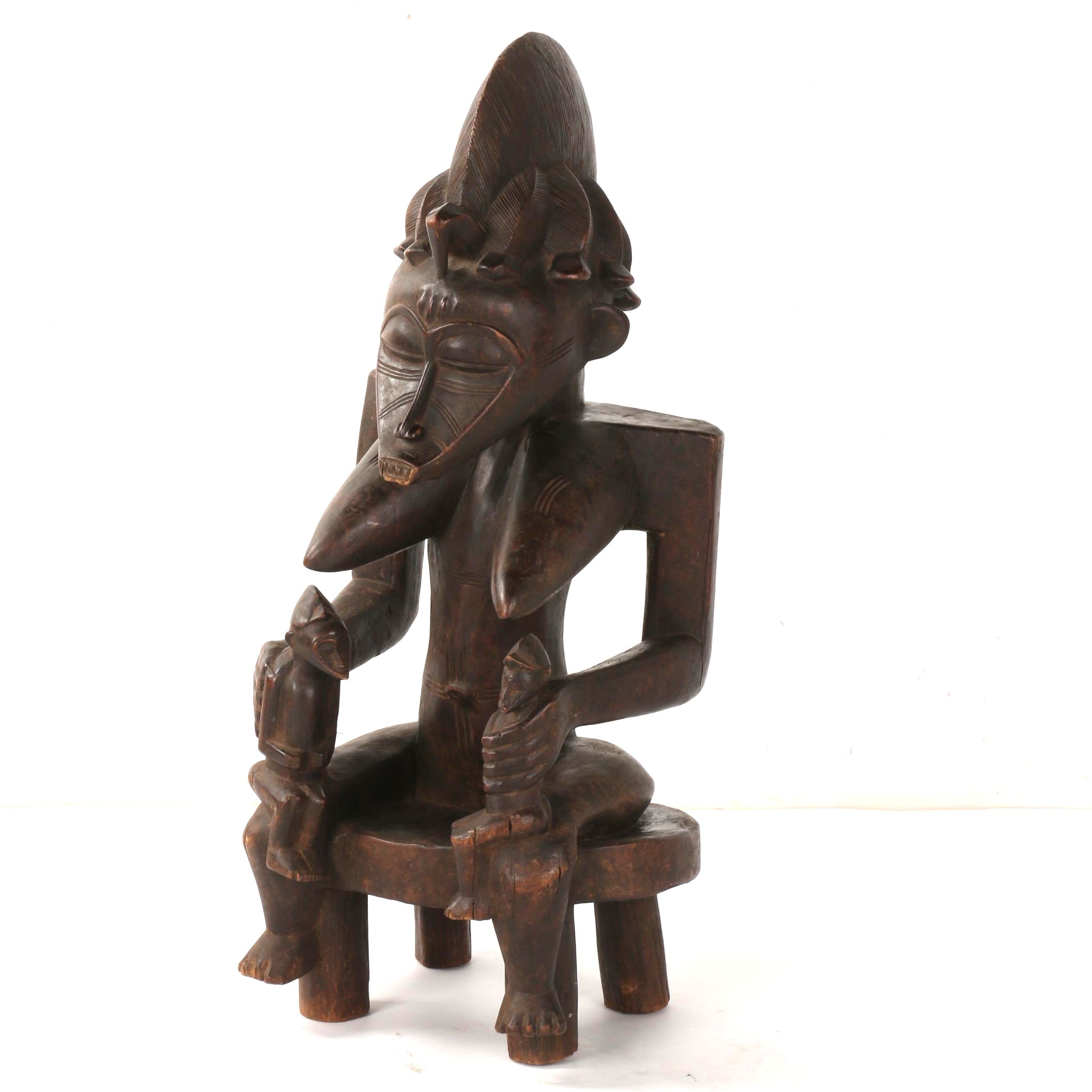 Wooden Yoruba Maternity Figure