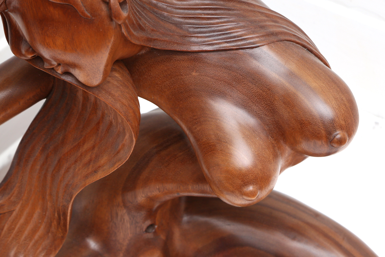 Wayan Rendah Large Hand Carved Wooden Sculpture