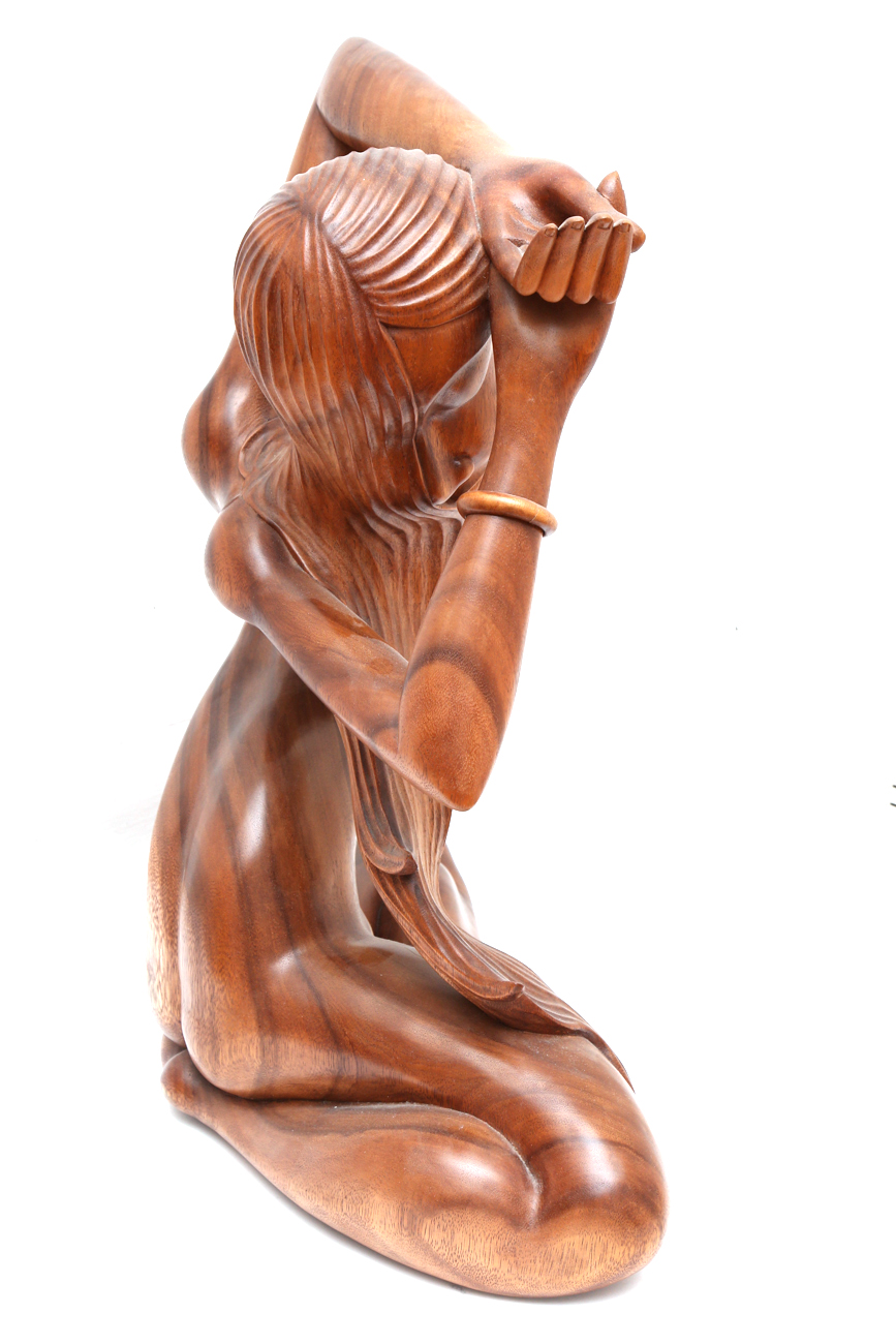 Wayan Rendah Large Hand Carved Wooden Sculpture