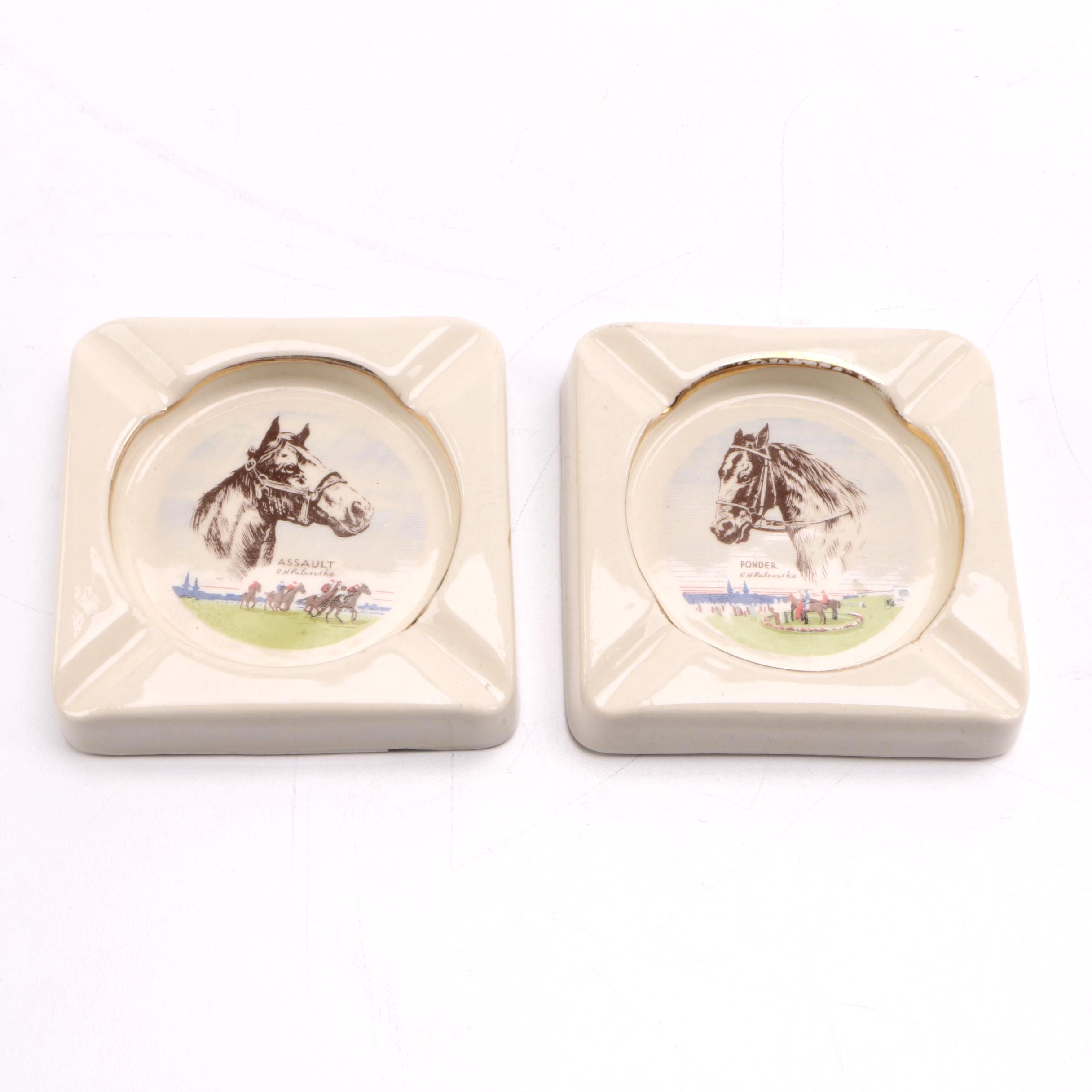 Llewyn Horse Ashtrays and Cigar Box