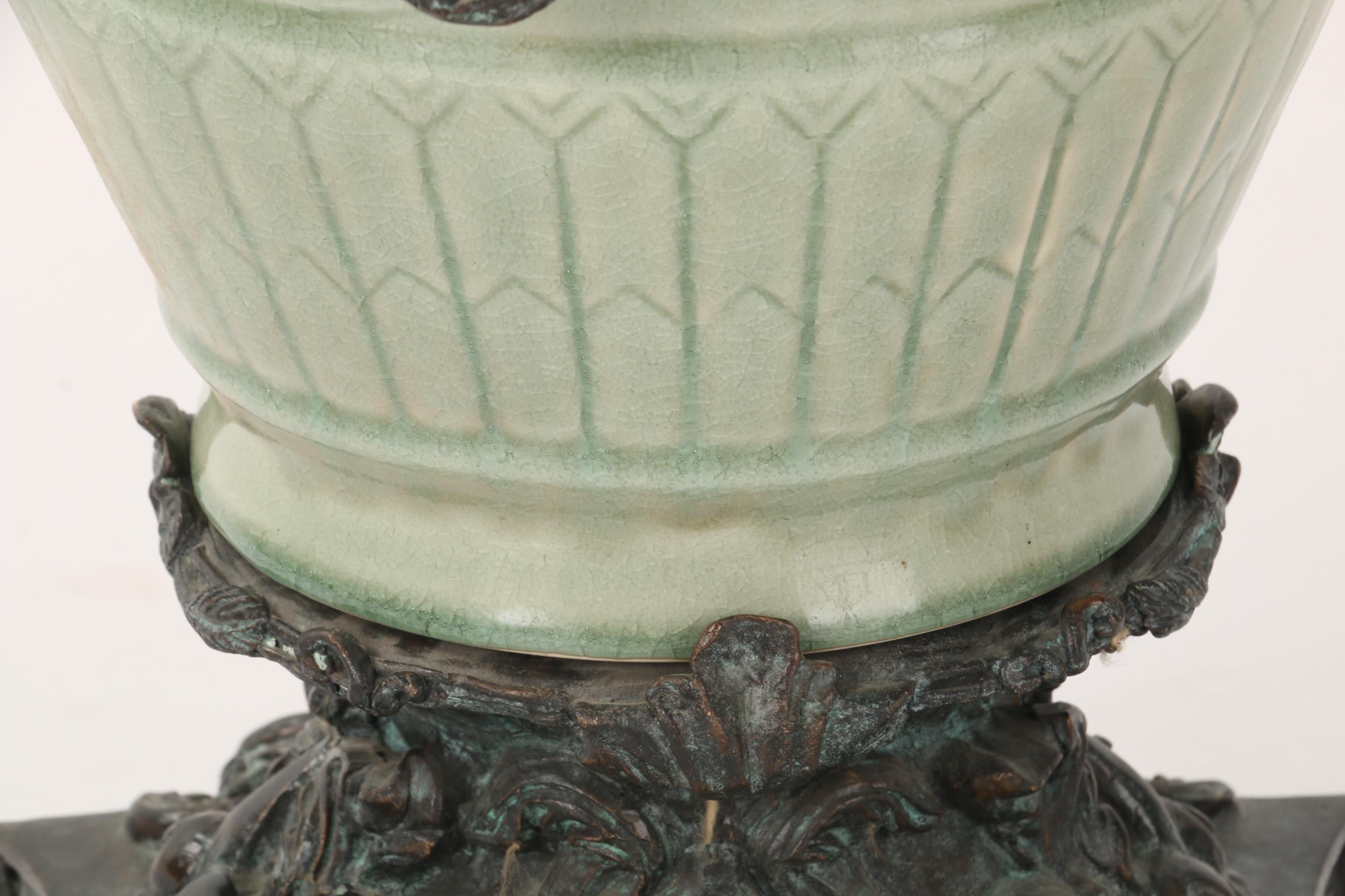 Brass and Ceramic Urn