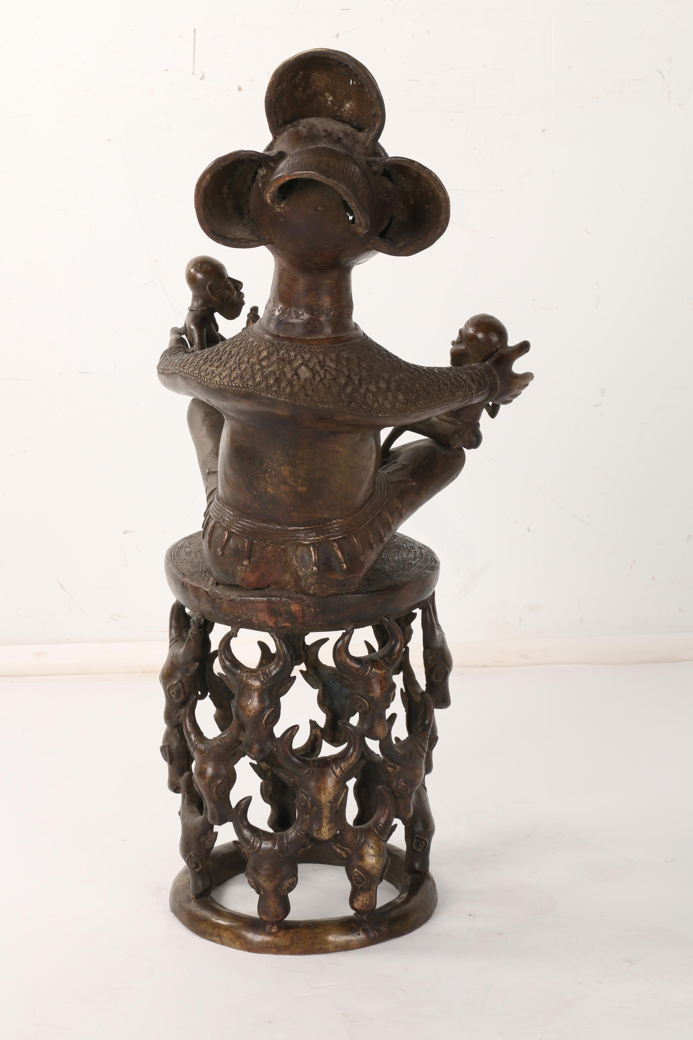 Bronze West African Fertility Figure with Twins