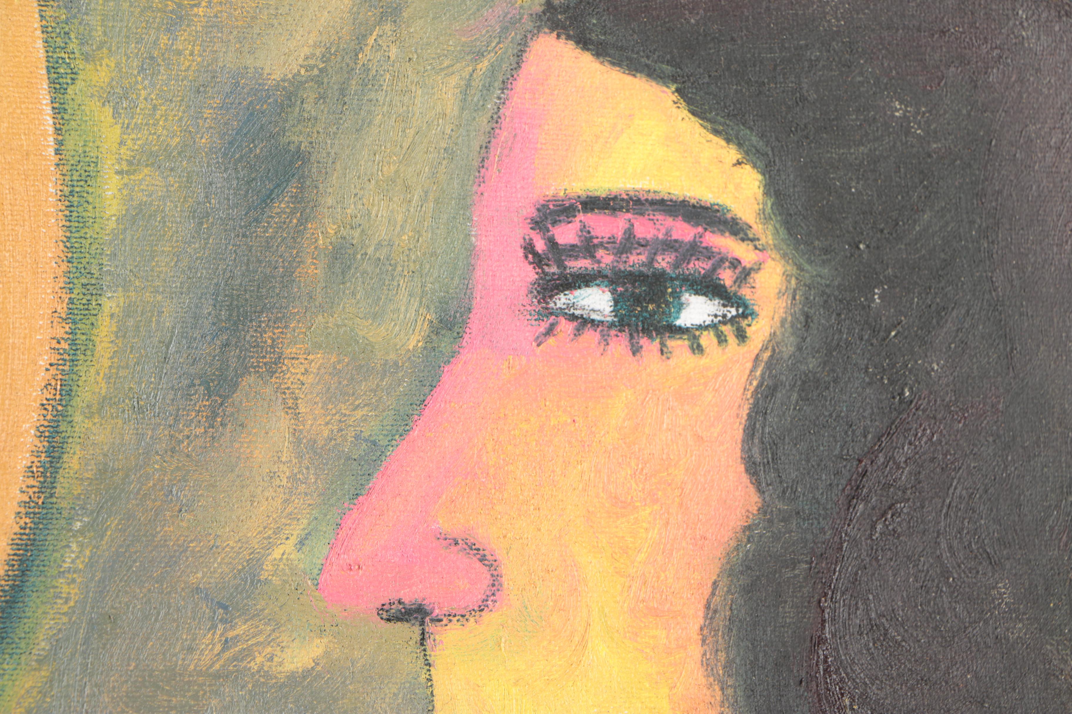 Victor Uhthoff Diptych Oil Paintings on Canvas of Magician Scene