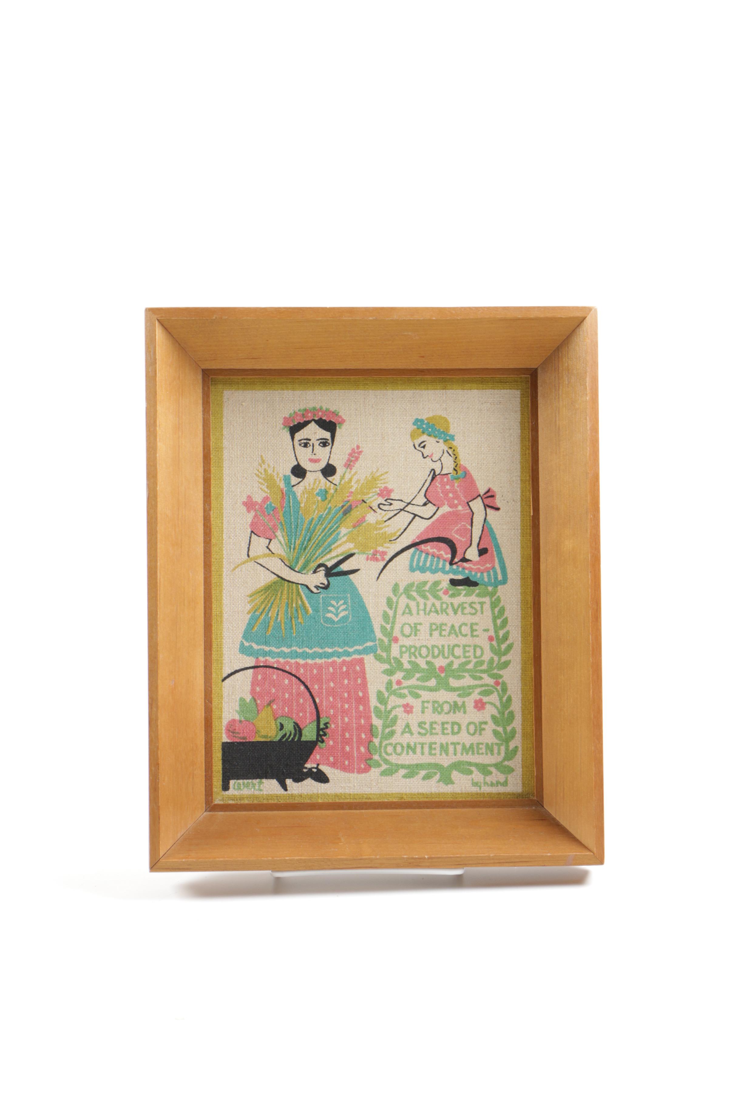 Two Robert Darr Wert Serigraphs on Linen Folk Sayings