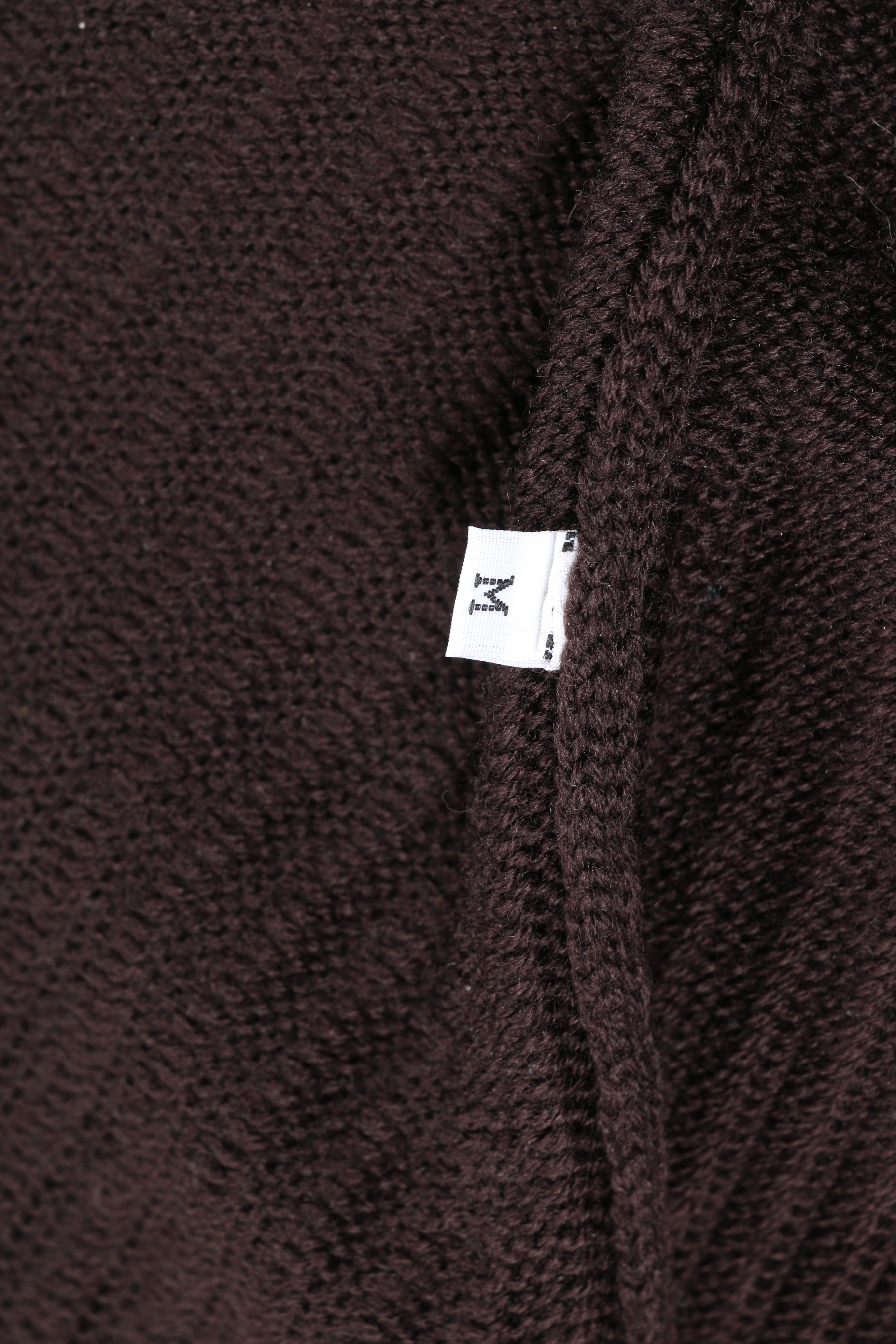 Dark Brown Double Zipper Wool Cardigan by Chloé