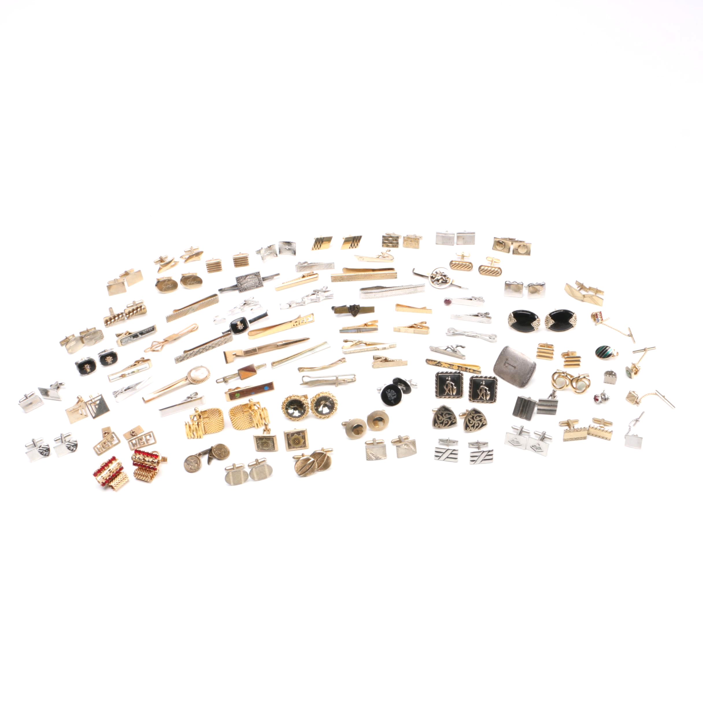 Large Assortment of Men's Accessories Including Cuff Links